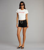 Rebel Edge Belted Denim Shorts
