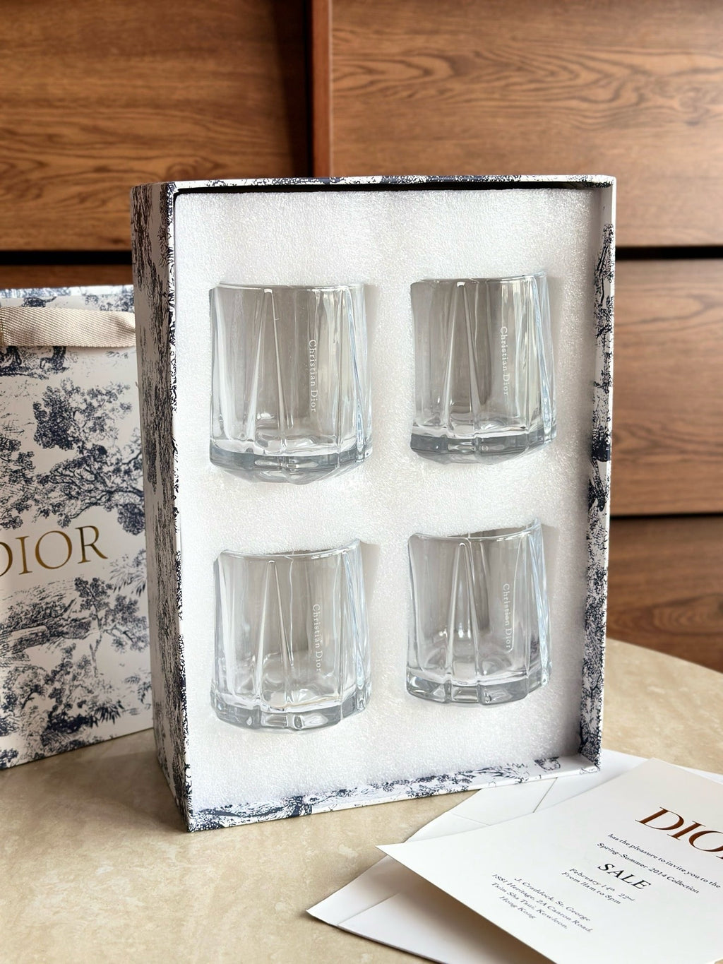 Maison Tumbler Cannage Transparent Crystal Glasses Set of 4