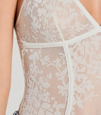 Attention Getter V-Neck Sheer Mesh Bodysuit