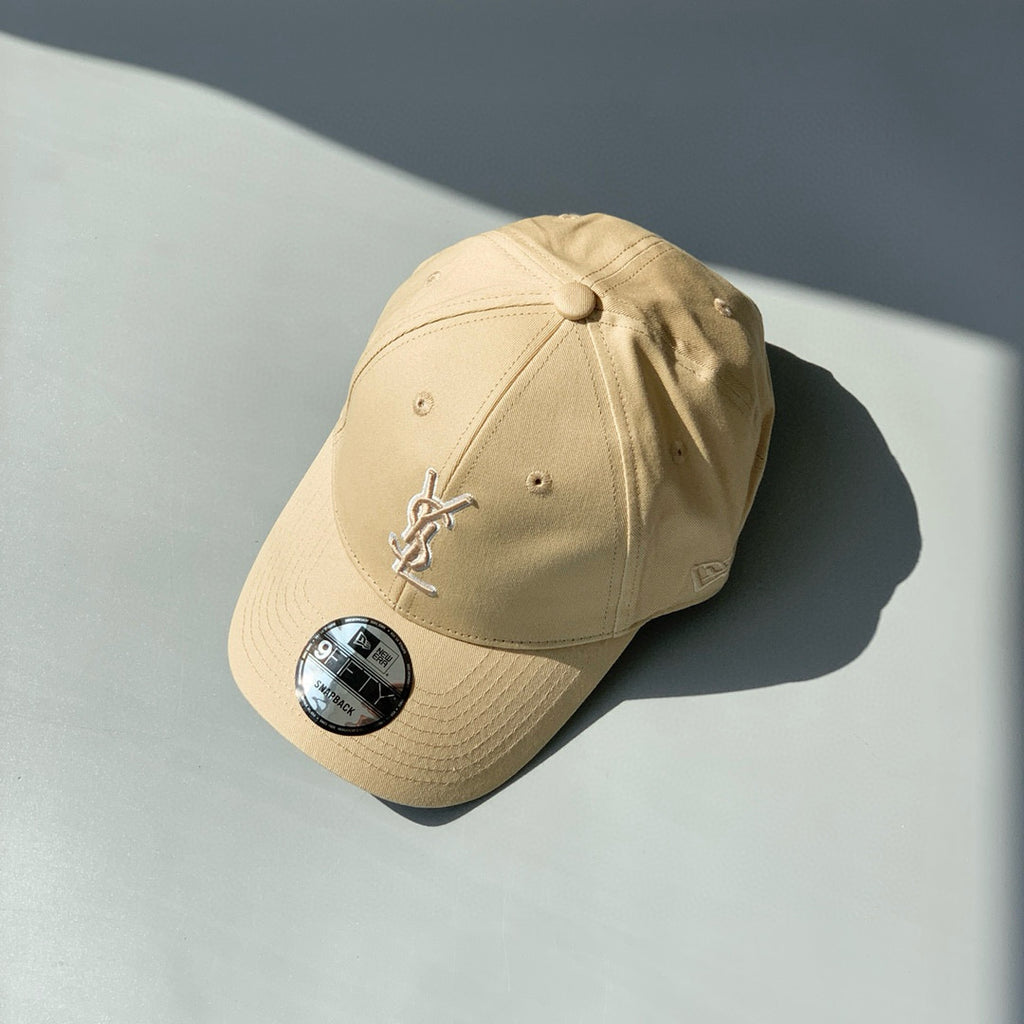 SAINT LAURENT Men's and Women's Solid Color Embroidered Logo Pattern Cotton Duck Tongue Cap Hat #98381