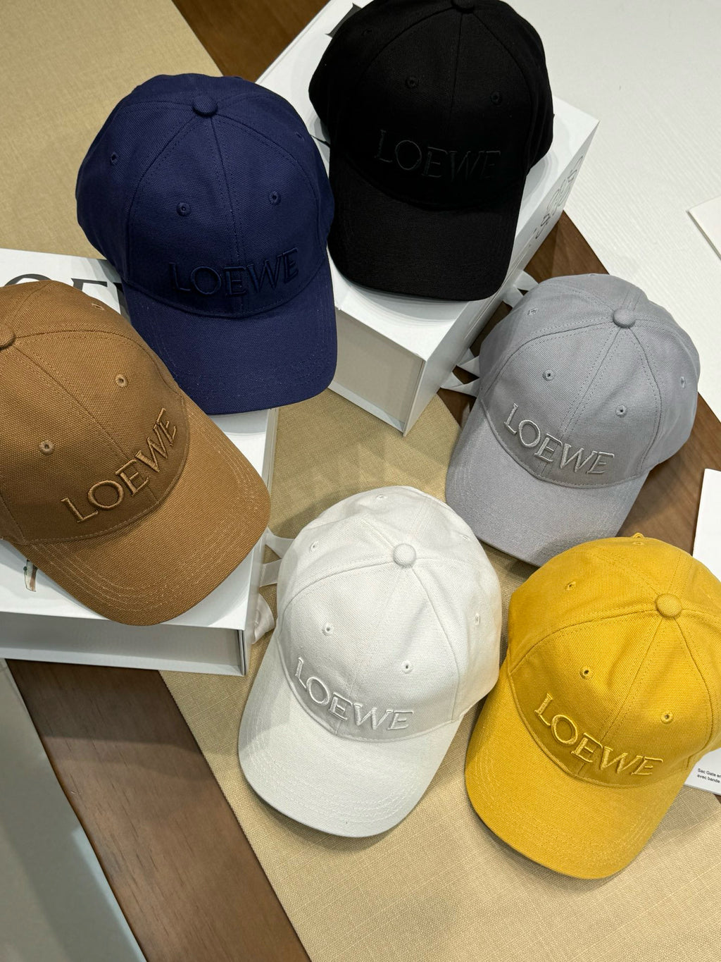 Loewe Men's And Women's Solid Color Embroidered Letter Print Cotton Baseball Cap Hat #77235