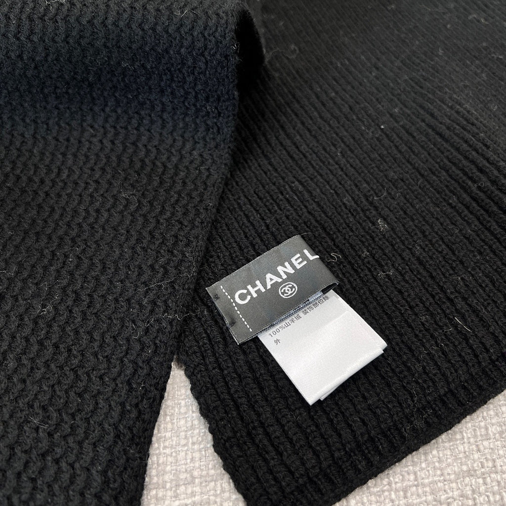 Chanel Cashmere Knit Hat Gloves Scarf #96642