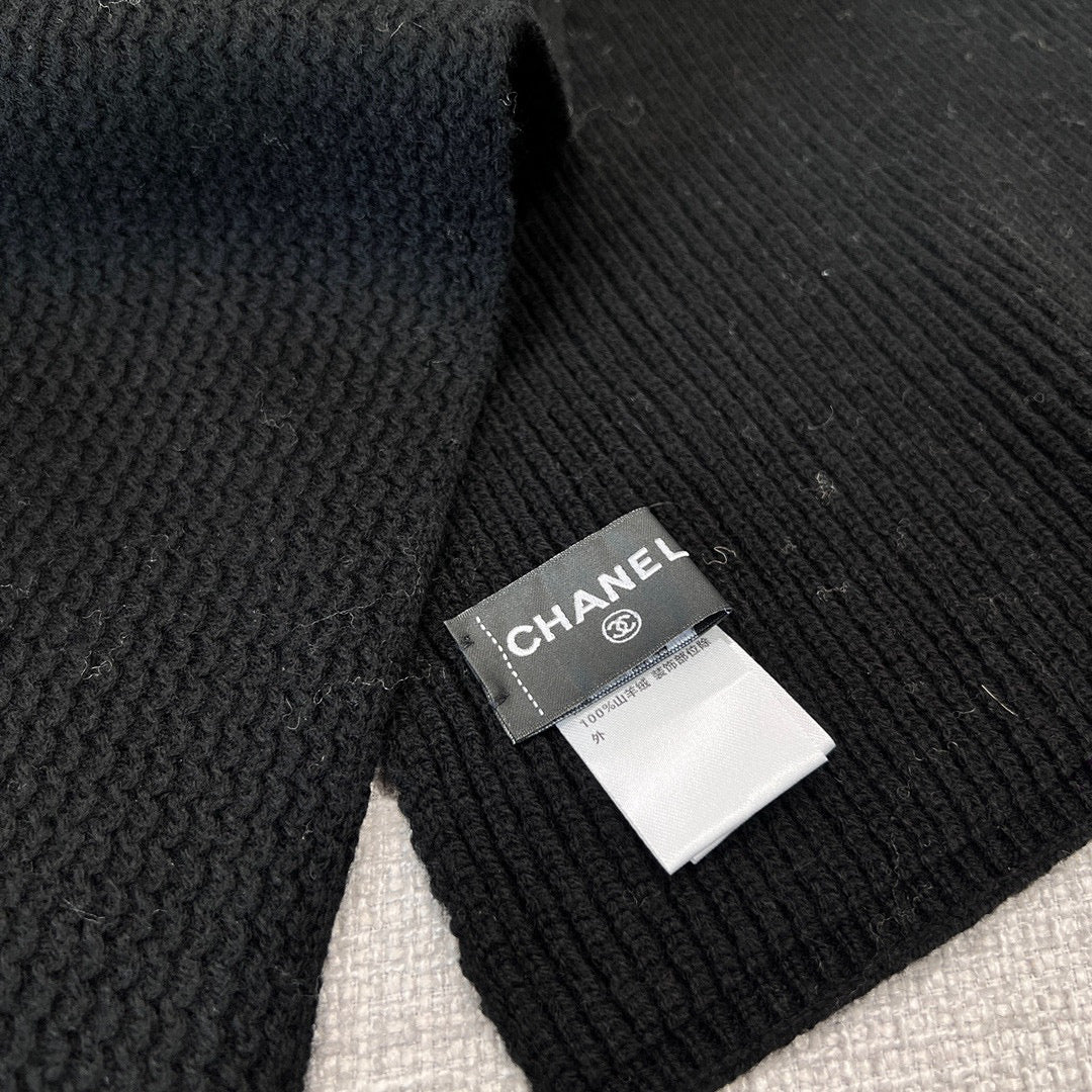 Chanel Cashmere Knit Hat Gloves Scarf #96642