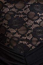 Justina | Black High-Neck Maxi Dress With Gathered-Detailing