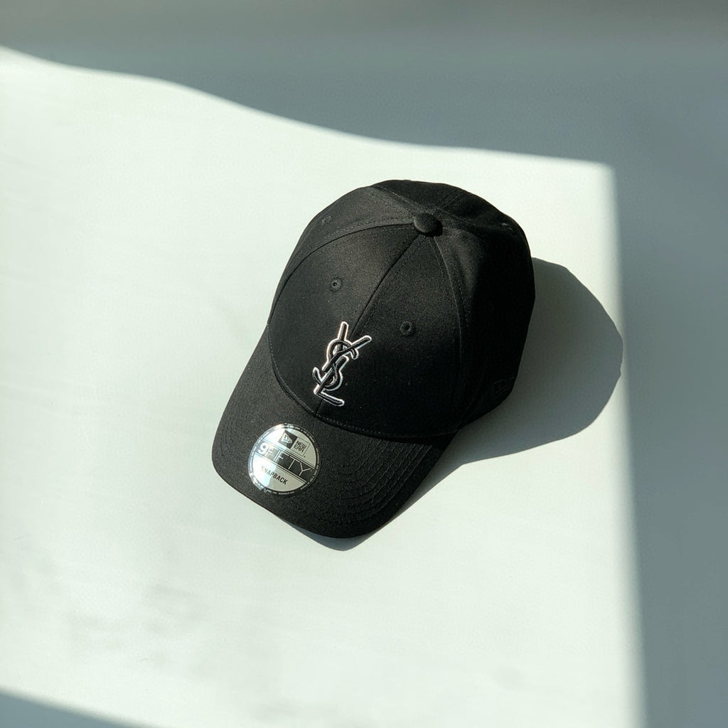 SAINT LAURENT Men's and Women's Solid Color Embroidered Logo Pattern Cotton Duck Tongue Cap Hat #98381