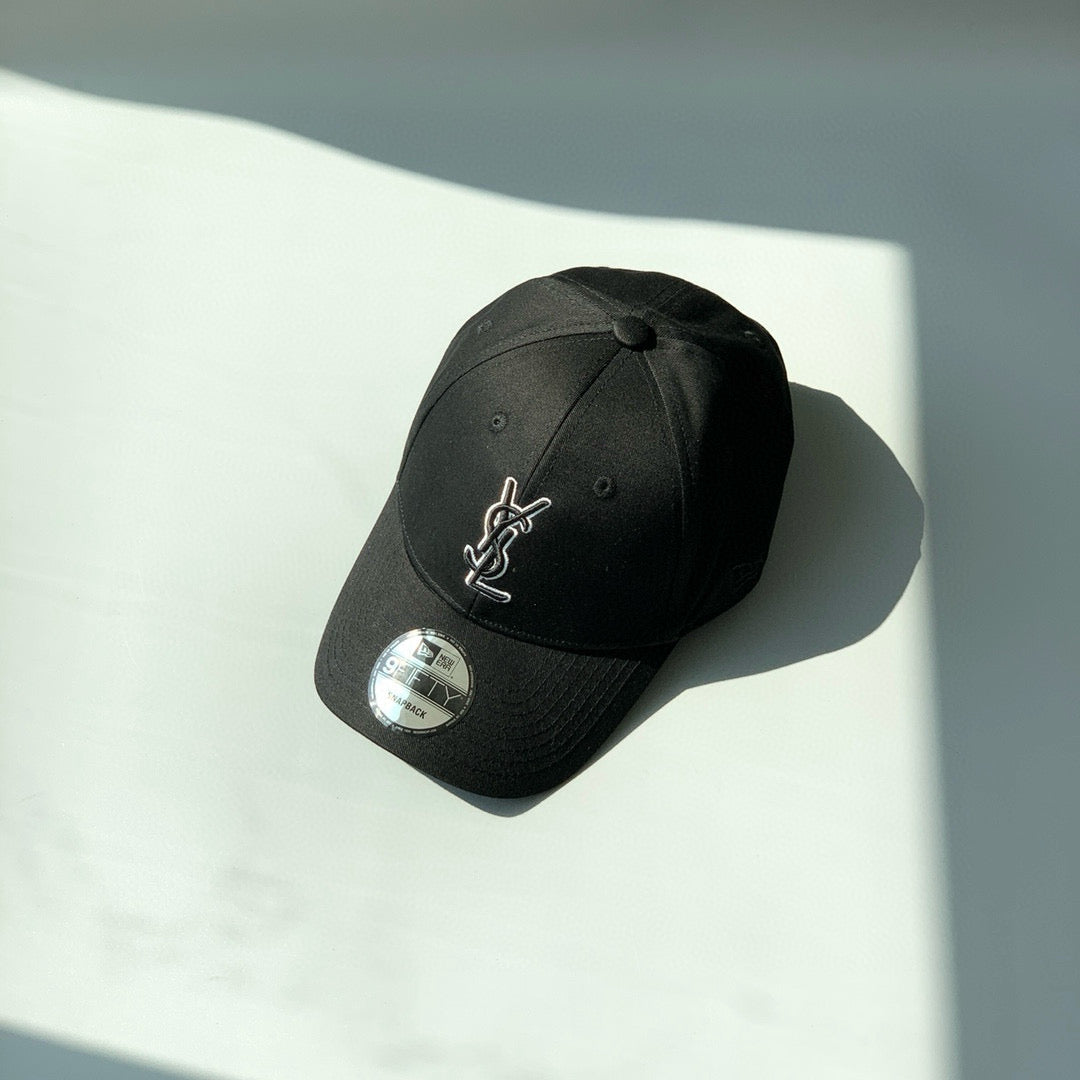 SAINT LAURENT Men's and Women's Solid Color Embroidered Logo Pattern Cotton Duck Tongue Cap Hat #98381