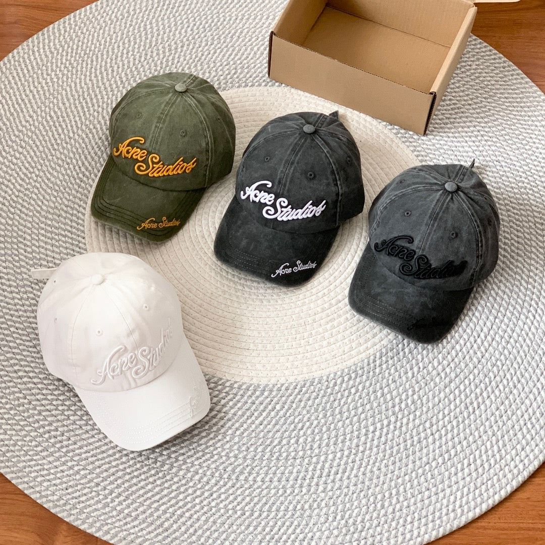 Acne Studios Men's And Women's Solid Color Embroidered Letter Print Cotton Baseball Cap Hat #77755