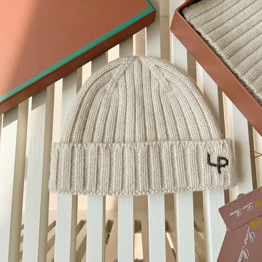 Loro Piana Cashmere Knit Hat Scarf Set #6664