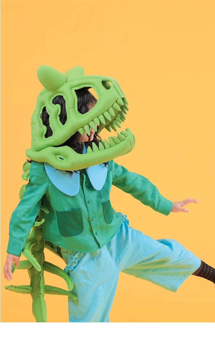 Kid's Fashion Headwear Dinosaur Gift Handmade Custom Solid Color Linen Dinosaur Hat #31321
