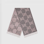 Gucci GG Knit Cashmere Hat Jacquard Tassel Scarf Set Suit #97291