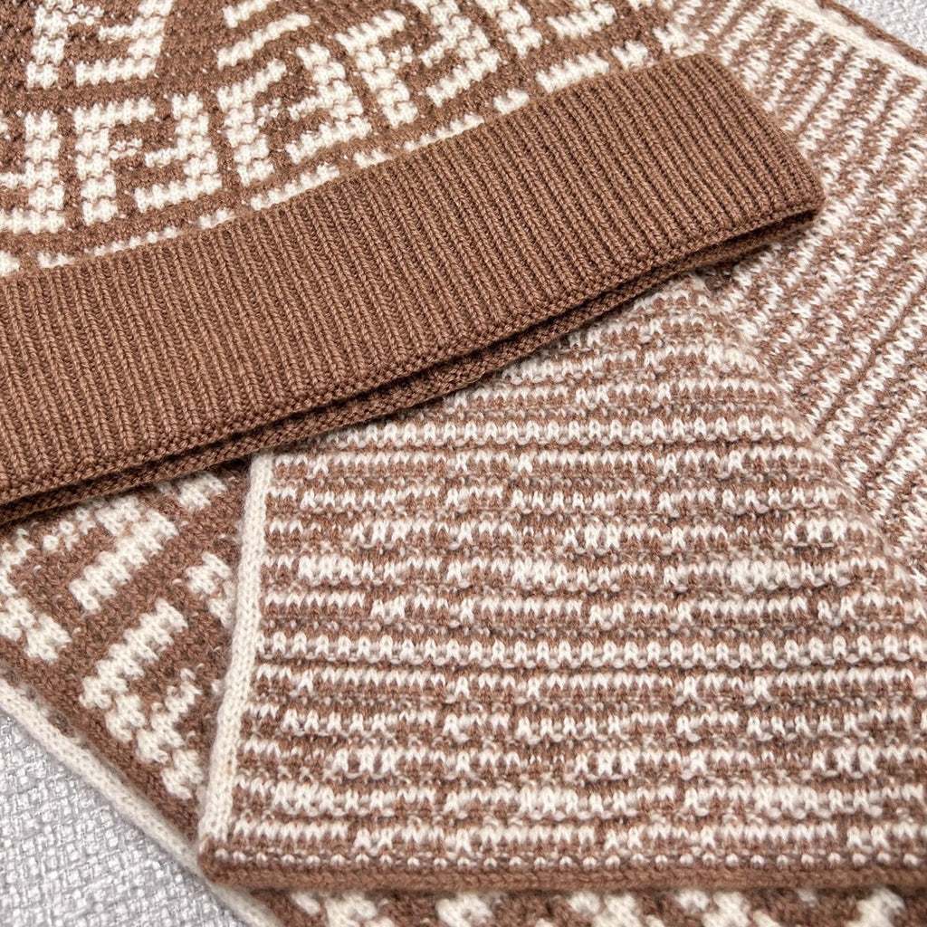Fendi Knitted Cashmere Scarf Hat #96644