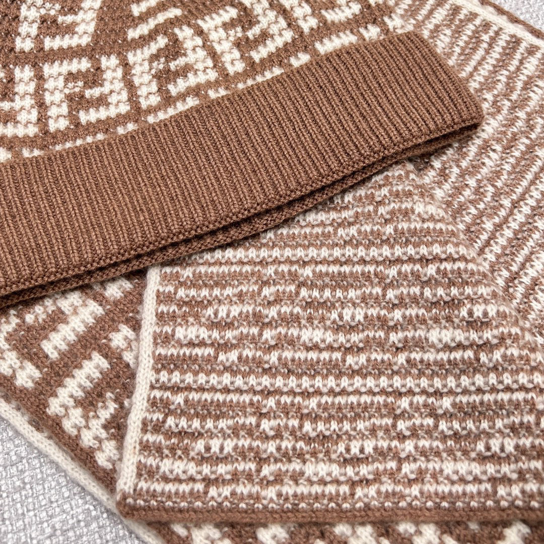 Fendi Knitted Cashmere Scarf Hat #96644