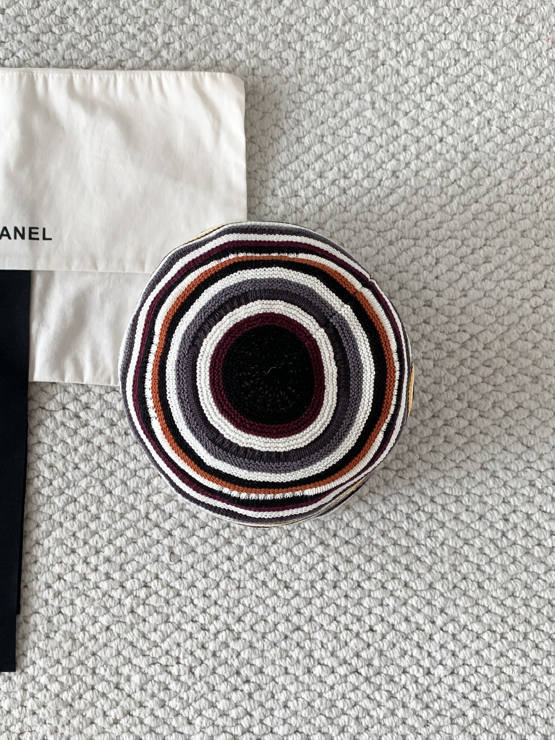 Chanel Cloche Hat Cotton Mixed Fibers Metal Multicolor #384926