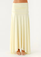 Liana Ruched Maxi Skirt - Yellow