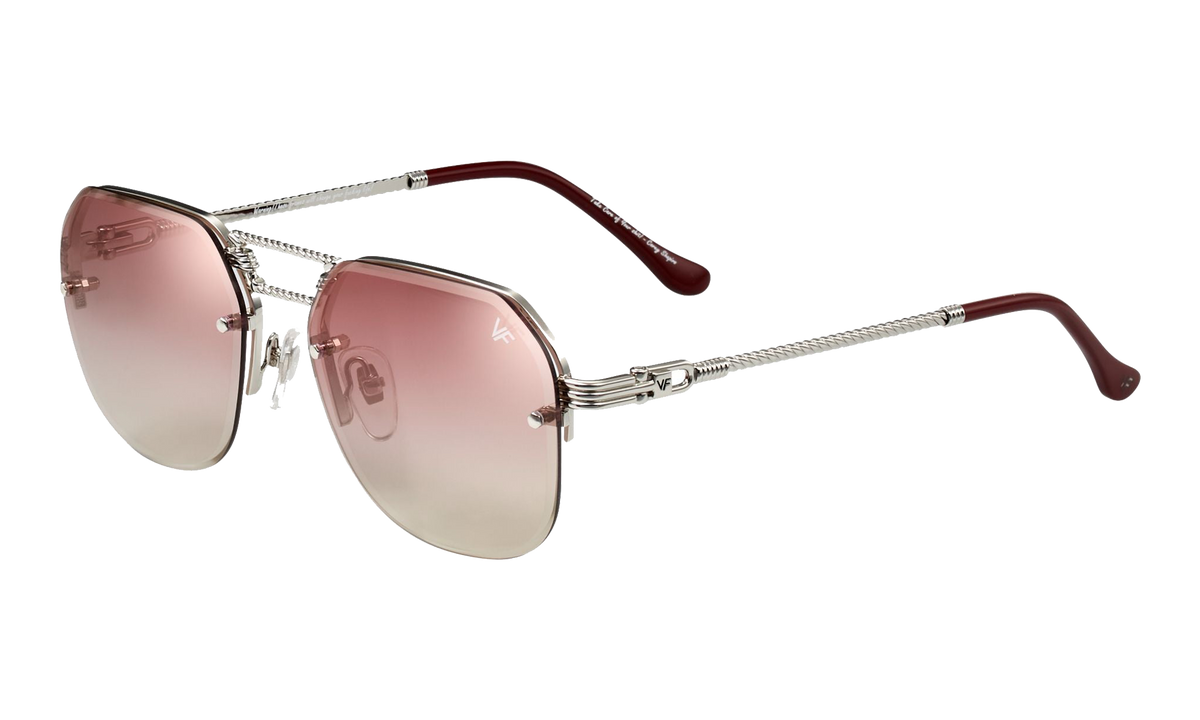 CEO Bevel Rimless Drill Mount 18KT White Gold / Pastel Red Gradient Flash Silver DMCE2 0010 48B2