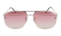 Snatch Bevel Rimless Drill Mount 18KT White Gold / Pastel Red Flash Silver DMSN2 0008 48D2