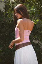 Calisa Strapless Ruched Poplin Bustier Top