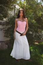 Calisa Strapless Ruched Poplin Bustier Top