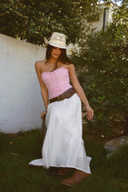 Calisa Strapless Ruched Poplin Bustier Top