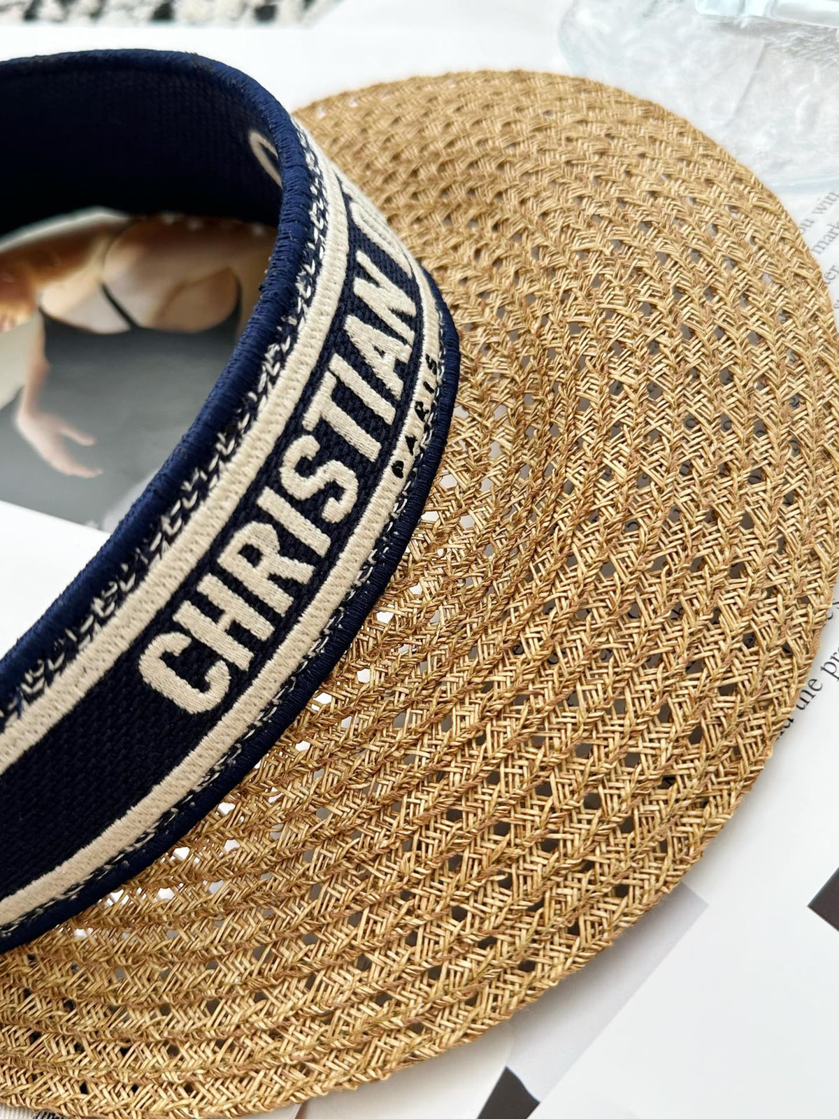 Dior D-Ocean Mitzah Women's Summer Knitted Sun Hat Cap #72553