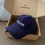 Celine Men Women Fashion Vintage Cowboy Letter Embroidery Baseball Cap Blue Casual Duck Hat #75683