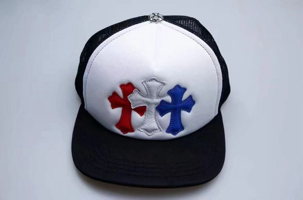 Chrome Hearts Men's And Women's Spring/fall Fashion Casual Leather-trimmed Cap With Silver Buckle Baseball Cap With Visor Hats  Accessories #78542