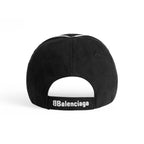 Balenciaga Men's Shai Soccer Black Cotton Twill Baseball Cap Duck Tongue Cap Hat #72273