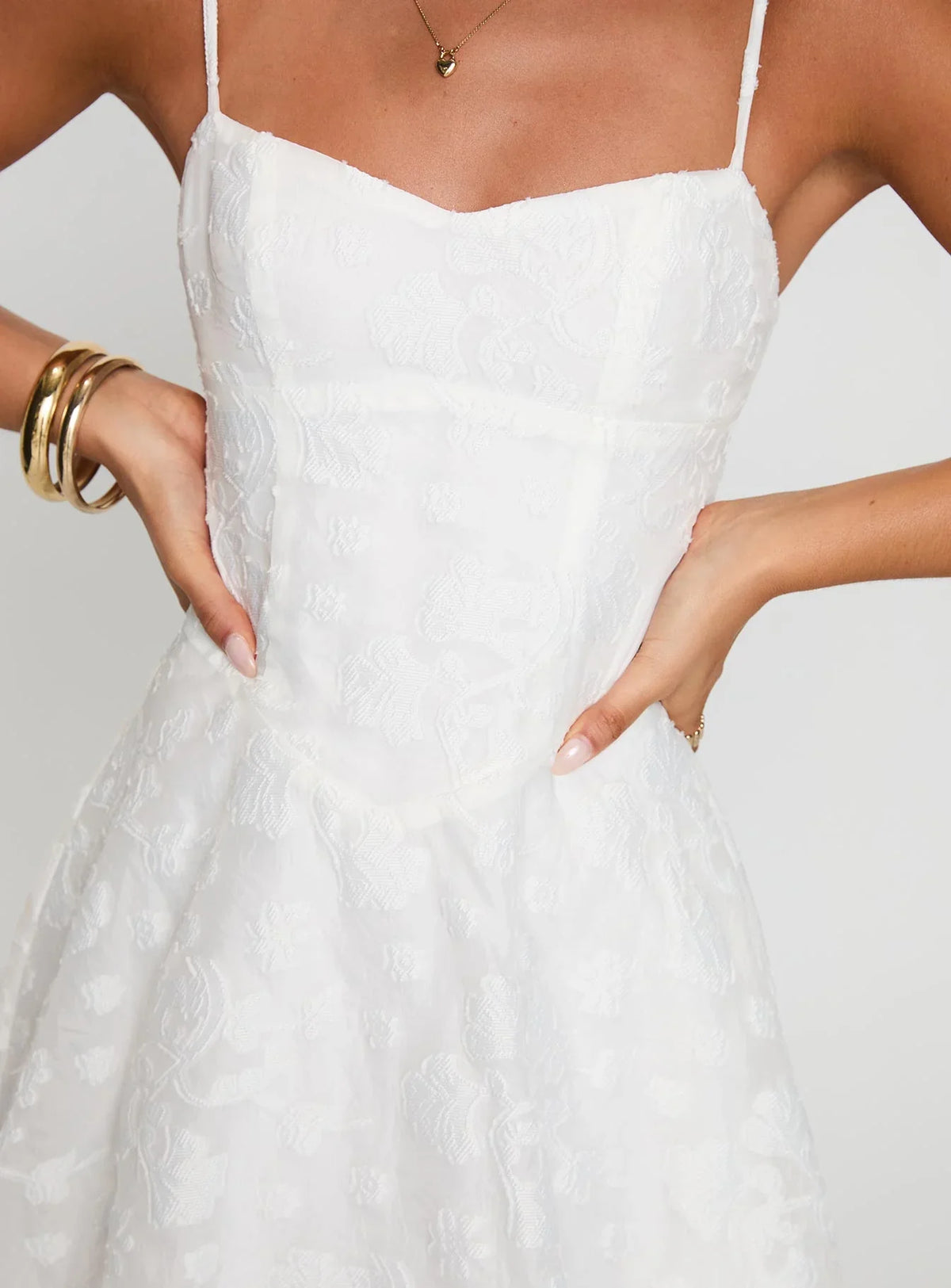 New Chapters Broderie Mini Dress White