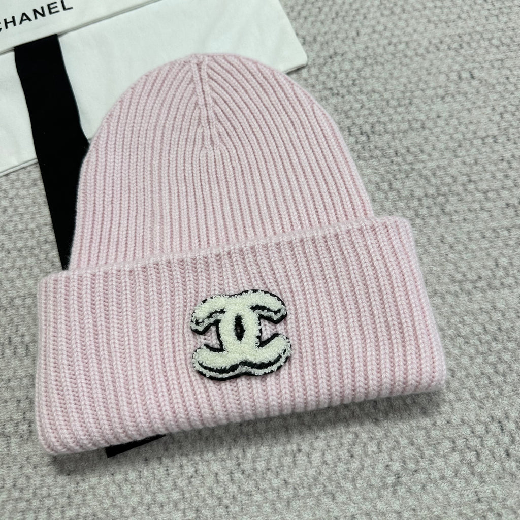 Chanel Women's Fall/Winter Casual Fashion Solid Color Double C Knit Cashmere Hat Hat Accessories #78628