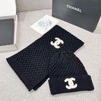 Chanel Knitted Cashmere Scarf Hat #96643