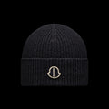 Moncle X Rickowen Men's and Women's Black Cashmere Pompom Hat Cap #97923