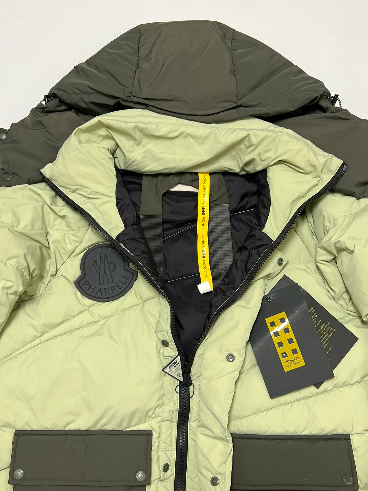 Moncler X Pharrell Williams Men And Women With The Same Models Of Autumn And Winter Solid Color Removable Hat Waterproof Nylon Stitching Long Sleeved Puffer Down Jacket #74576