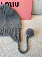 MiuMiu Wool and Cashmere Hat Gray #334924