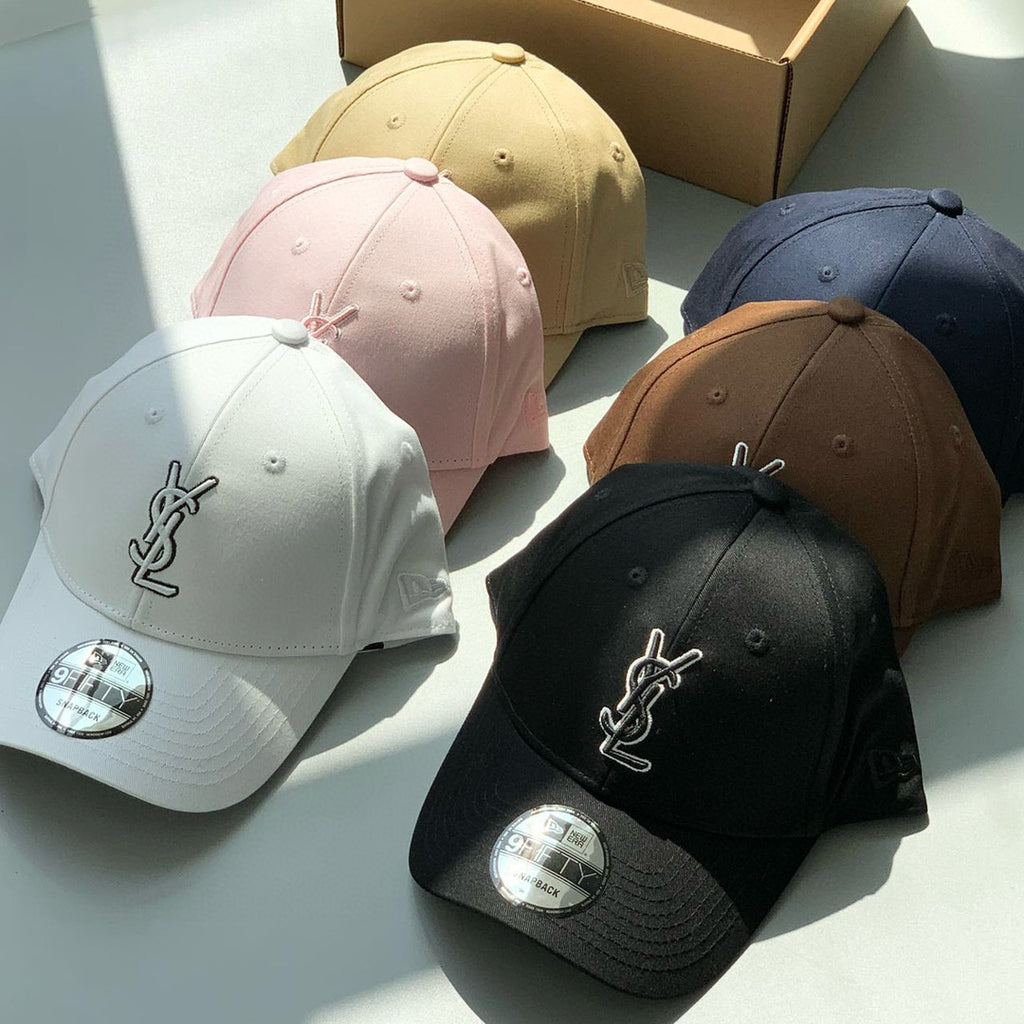 SAINT LAURENT Men's and Women's Solid Color Embroidered Logo Pattern Cotton Duck Tongue Cap Hat #98381