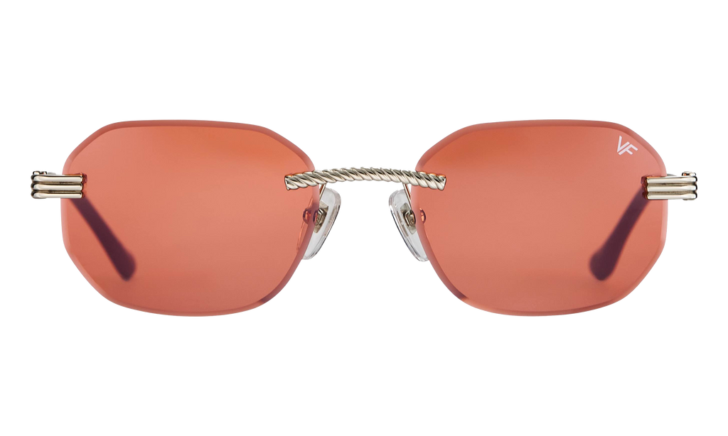 Hustler Rimless Drill Mount 24KT White Gold / Blood Orange DMHU2 0048 44C5