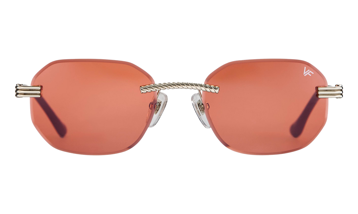 Hustler Rimless Drill Mount 24KT White Gold / Blood Orange DMHU2 0048 44C5