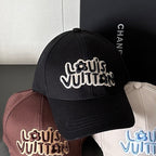Louis Vuitton Men's and Women's Solid Colour Embroidered Letter Printed Cowboy Duck Tongue Cap Fisherman's Hat #76721