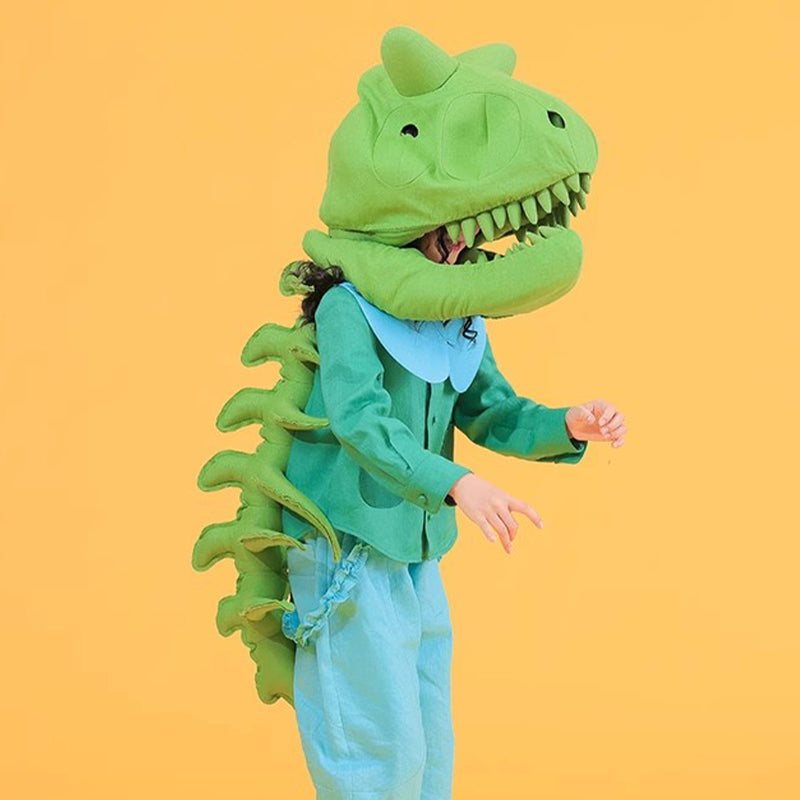 Kid's Fashion Headwear Dinosaur Gift Handmade Custom Solid Color Linen Dinosaur Hat #31321