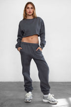 DOVE PLUS SIZE Plush Fleece High Waist Sweatpants