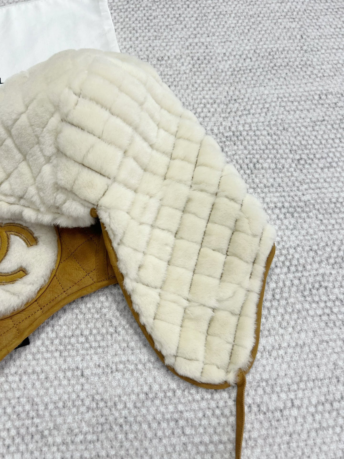 Chanel Men's and Women's Autumn and Winter Solid Color Sheep Leather Padded Cap Ears Hat #74597