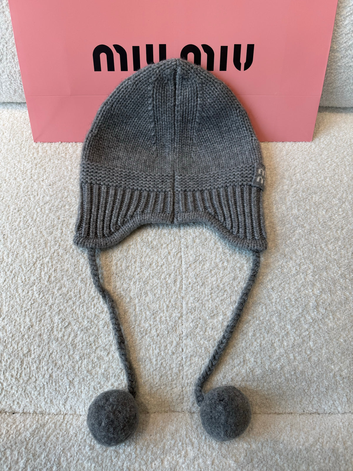 MiuMiu Wool and Cashmere Hat Gray #334924