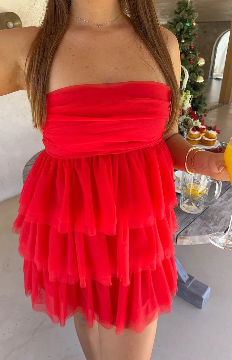 Birthday Girl Red Mini Party Dress