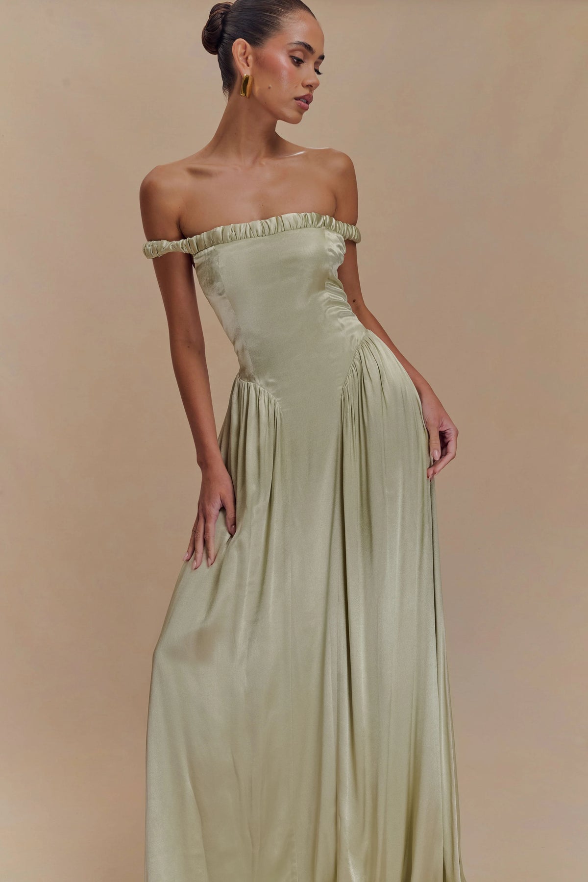 Coco Dropped Waist Maxi Dress - Sage