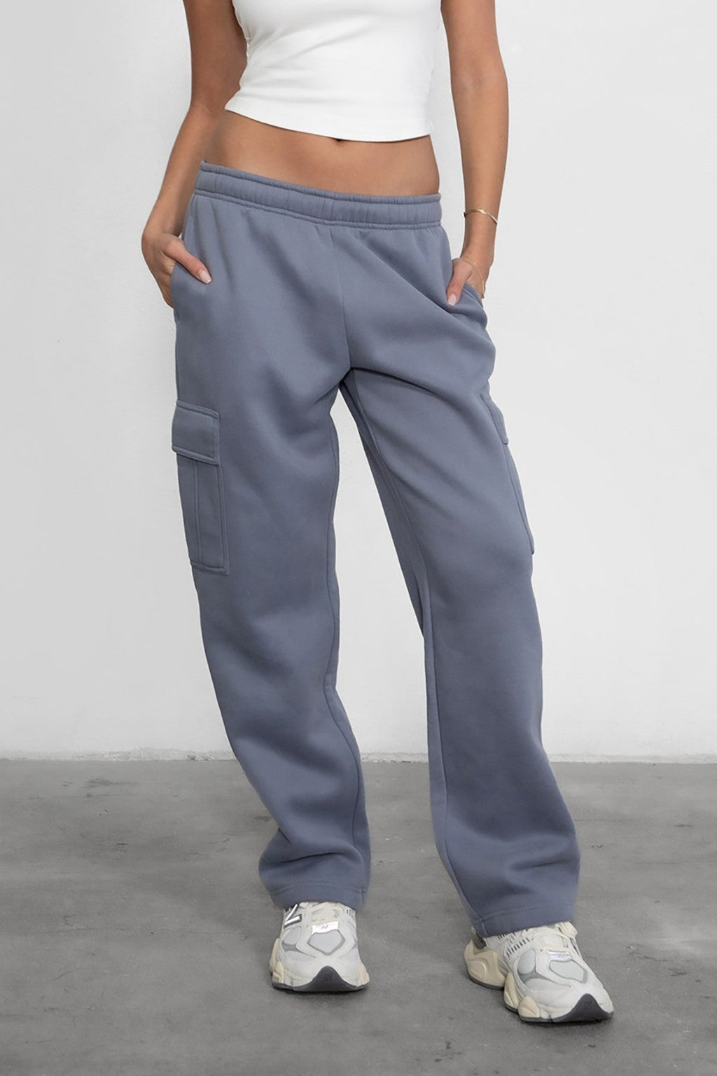 Hana Plush Fleece Cargo Pants