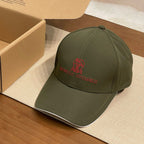 Brunello Cucinelli Men's Embroidered Logo Solid Colour Cotton Baseball Cap Hat (contact Customer Service For Colour Selection) #76787
