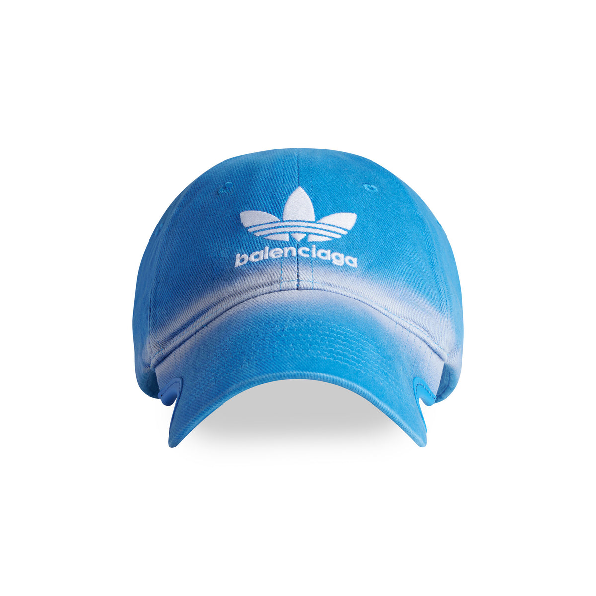 Balenciaga Adidas Cap In Blue Washed Embroidered Label Duck Hat #96243