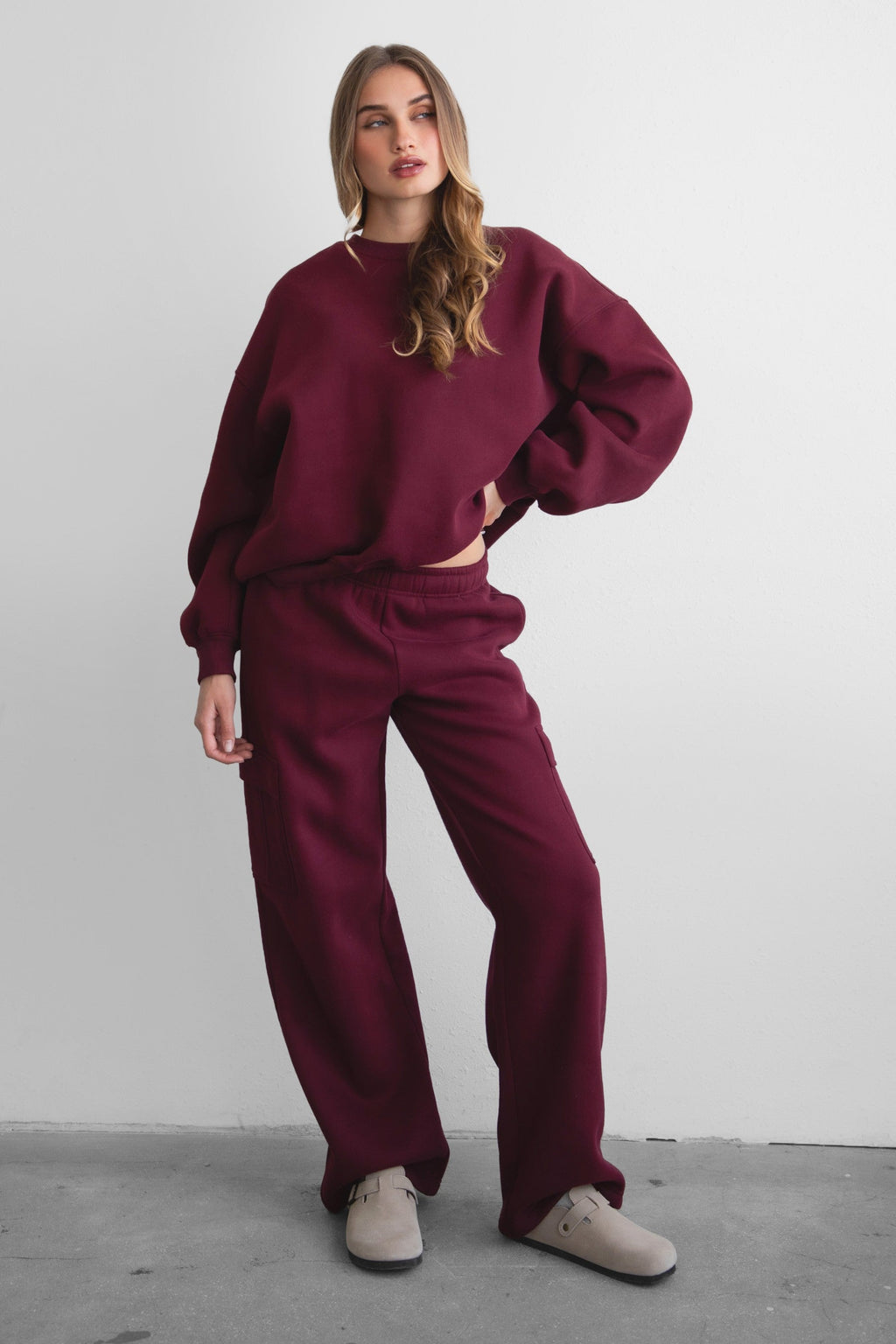 Hana Plush Fleece Cargo Pants