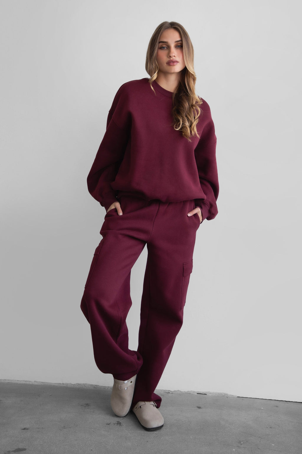 Hana Plush Fleece Cargo Pants