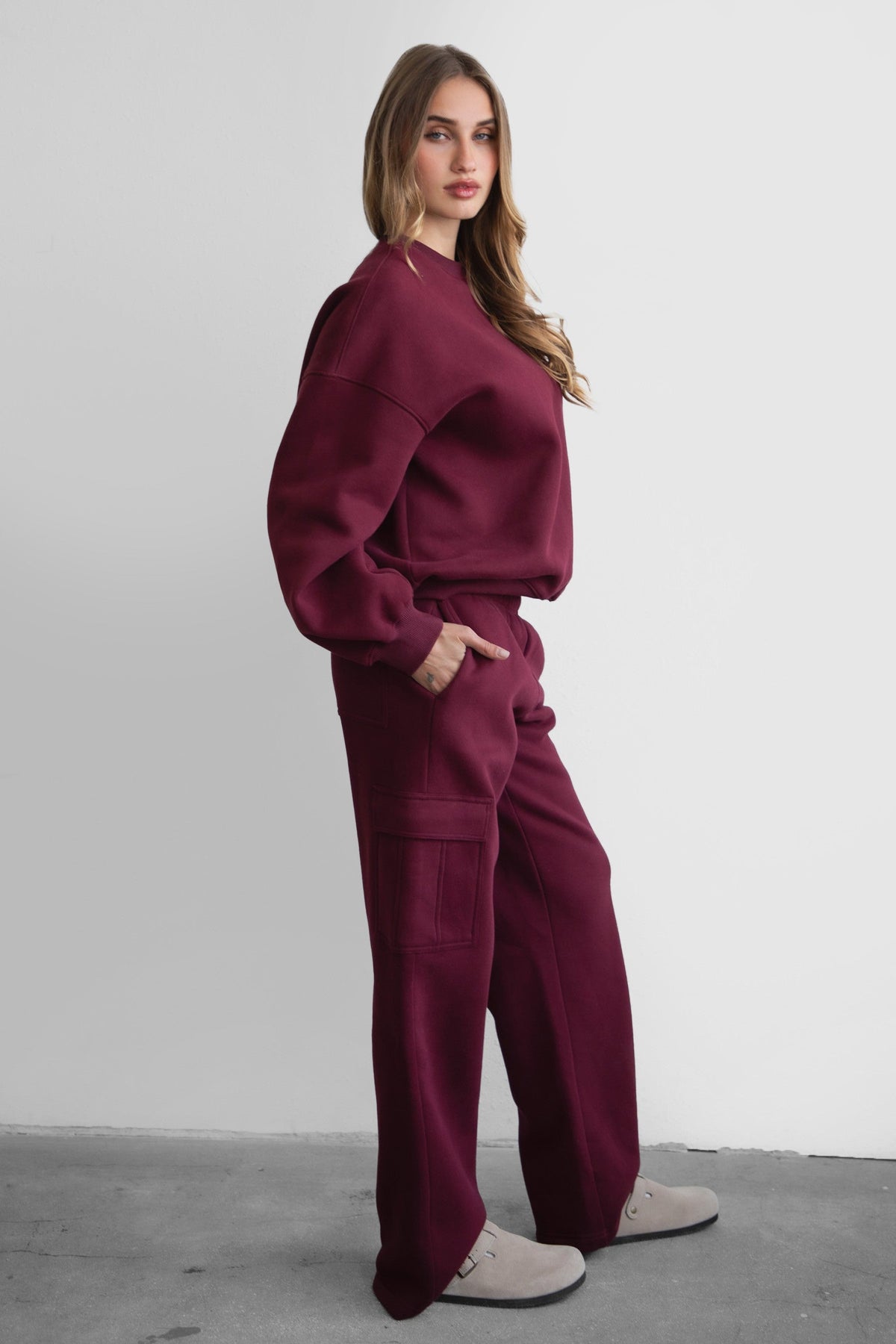 Hana Plush Fleece Cargo Pants