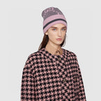 Gucci GG Knit Cashmere Hat Jacquard Tassel Scarf Set Suit #97291